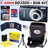 Canon PowerShot SD3500IS 14.1 MP Digital Camera (Black) + 8GB Accessory Kit