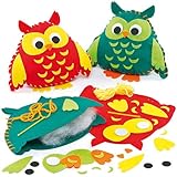 Owl Cushion Felt Sewing Kits for Children to Make (Pack of 2)