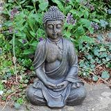 Detailed Stone Look Resin Buddha Garden Ornament