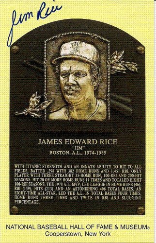 Jim Rice Autographed/Hand Signed Hall Of Fame Gold Plaque