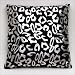 Sin in Linen Black Leopard with Silver Foil Throw Pillow