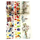 Wise Bird Graduation Mother's Day Gift Carton Pattern, Colored Fun Decorative Washi Tape Sticky Paper Masking Adhesive DIY Office School Birthday Scrapbook Craft Gifts Tape, 15ft/roll, Set of 3