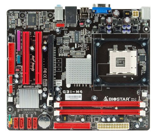 Biostar Bios G31M4 Mainboard Sockel 478 (Intel ICH7, 2x DDR2 Speicher, micro ATX, PCI-e)
