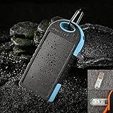 JJF Bird TM Solar Panel Charger 12000mah Rain-resistant Waterproof Shockproof Portable Dual USB Port Portable Charger Backup External Battery Power Pack for Iphone 6 4 4s 5 5sipod, Ipad Ipad Mini Retina(apple Adapters Not Included), Samsung Galaxy Note 2, Note 3, S2 S3, S4, S5, Blackberry Z30, Z10, Q10, Q5, Asus Nexus 4, 5, 7, 10, HTC One V, X, M8, M7, Mini, Max, Motorola Moto G, X, E, Droid, Lg G2, G3, Sony Xperia, Nokia Lumia, Icon, 521, 520, 920, 1020, 1520 Most Android/windows Smart Cell Phones, Gps, Tablets, and Other Usb-charged Devices, Etc. (blue)