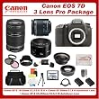 Canon EOS 7D DSLR Camera with 3 Canon Lens Pro Pack: Includes - Canon EF-S 18-55mm f3.5-5.6 IS - Canon EF-S 55-250mm f/4-5.6 IS Autofocus Lens - Canon EF 50mm f1.8 II Autofocus Lens, Also Includes Deluxe Carrying Case, 2 Extra Batteries & Travel Charger, 16GB SDHC Card & Card Reader, 3 Piece Pro Filter Kit and much more...
