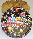 Scott's Cakes Cookie Combos - Brownie Chunk and White Chocolate Macadamia Nut 2 1/2 lb. Large Happy Birthday Tin