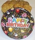 Scott's Cakes Cookie Combos - Brownie Chunk and White Chocolate Macadamia Nut 2 1/2 lb. Large Happy Birthday Tin