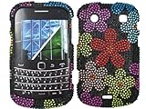 Daisy Black Bling Rhinestone Faceplate Diamond Crystal Hard Skin Case Cover ....