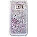 Galaxy S6 Edge Case,LANDFOX 1PC Fashion style New Glitter Quicksand liquid star dynamic clear bling case Cover for Samsung Galaxy S6 Edge (Silver)