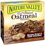 Nature Valley Soft-Baked Oatmeal Squares, Banana Bread and Dark Chocolate, 6 Count (Pack of 3)
