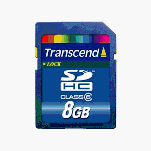 Transcend 8 GB SDHC Class 6 Flash Memory Card TS8GSDHC6