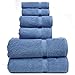 Luxury Hotel & Spa Towel Turkish Cotton Bath Towel Bundle (Wedgewood, 6-Piece Towel Set)