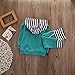 Newborn Baby Boy Girl Warm Striped Hoodie T-shirt Pants Outfit Set Kids Clothes
