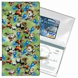 Lenticular Check Book Cover, 3D DOG AND CAT , GREEN BROWN R-D098-CBC