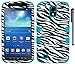 For Samsung Galaxy S4 Active i9295 i537 Zebra Design Tuff Hybrid Cover Case with ApexGears Stylus Pen (Black White Zebra w/ Teal Skin)
