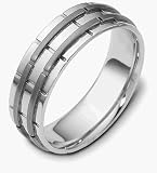 7mm Wedding Titanium and Platinum Band Ring