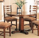 Review visiondecor Furniture  / Brown Finish Solid Hardwood Round Dining Table