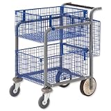 Versapak Minor Plus Mail Trolley 2 Front Baskets and Rear Pannier W584xD788xH914mm Silver Ref MT3-SIL