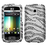 MyBat LG Phoenix / Optimus T Diamante Protector Cover - Black Zebra