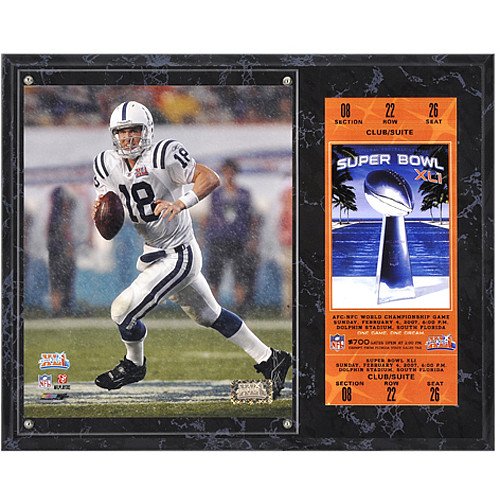 Mounted Memories Indianapolis Colts Super Bowl XLI Peyton Manning Plaque with Replica Ticket