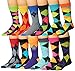 James Fiallo Men's 12-Pairs Funky Colorful Argyle Crew Dress Socks