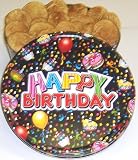 Gourmet Food : Scott's Cakes 2 1/2 lb. Snicker Doodle Cookies in a Large Happy Birthday Tin