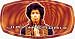 Jimi Hendrix Experience - Jimi on Orange / Purple Fractal - Sticker / Decal
