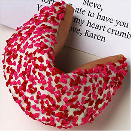 Good Fortunes® Gigantic Sweet Hearts Gourmet Fortune Cookie Hand Dipped in White... by I'm Sorry Chocolates