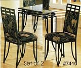 Review R.H.F.  / 2 New Matrix Style black metal dining side chairs with animal print cushion
