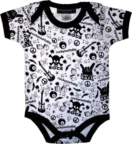 Childrens Toyshop  Toys : RYB Fabric Blk/WhtShort Sleeve Bodysuit