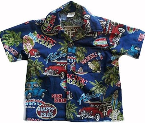 12M IBaby Hawaiian Shirts Beach Riders Navy