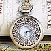 Souarts Antique Bronze Color Round Hollow Flower Pocket Watch