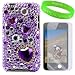 Premium Crystal Diamond Heart Rhinestone Jewel Case Hard Cover for iTouch 4 Snap on Case for Apple iPod Touch 4th generation (16gb , 32gb) + Hands Free Set + Live * Laugh * Love Vangoddy Wrist Band!!!