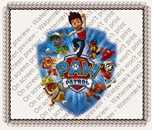 1/8 Sheet Cake - Paw Patrol - Edible Cake or Cupcake Topper - D4981