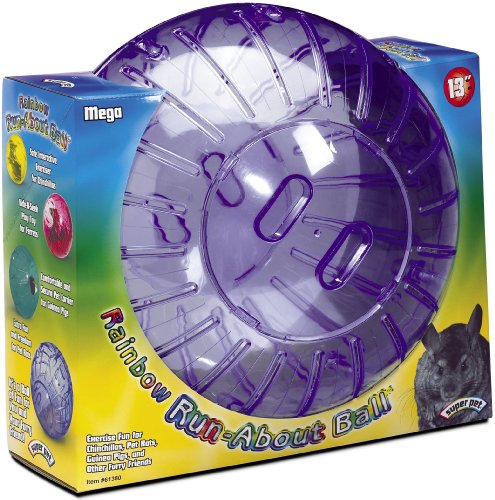 Super Pet Mega Guinea Pig Run-About Exercise Ball, 13-Inch Rainbow, Colors Vary
