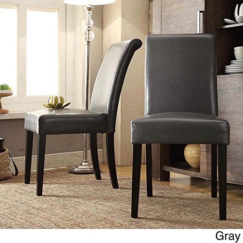 HOME Dorian Faux Leather Upholstered Dining Chair (Set of 2) Gray