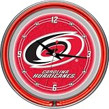 NHL Carolina Hurricanes Neon Clock 14 inch Diameter