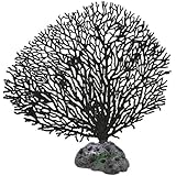 Jardin Soft Plastic Coral Simulation Underwater Aquarium Ornament, 5.5-Inch Height, Black