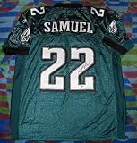 Asante Samuel Autographed/Hand Signed Philadelphia Eagles Green Home Authentic Jersey