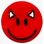 Devil Happy Face - Embroidered Iron On or Sew On Patch (Devil Smiley Face / Evil)