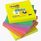 Electronics : Post-it Z-Notes R330NR 76x76mm refill pad, 100 sheets per pad of assorted neon colours, PACK of 6