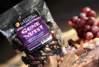 Gone Nuts! Raw Snacks, Chocolate Covered Almonds & Raisins, 4 Ounces, (Pack of 4) by Living Intentions