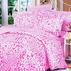 Blancho Bedding - [Pink Bubbles] 100% Cotton Comforter Cover/Duvet Cover Combo