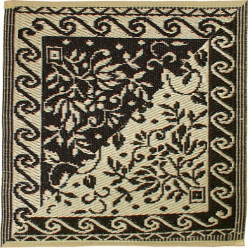 Patina M710 Persian Outdoor Rug, Coffee and Cream, 6 Feet by 9 Feet