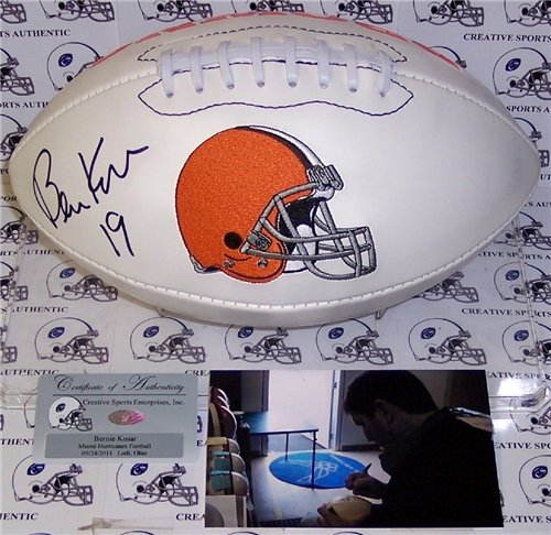 Bernie Kosar Autographed/Hand Signed Cleveland Browns Logo Football