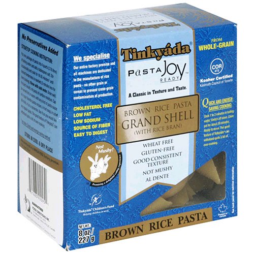 Tinkyada Brown Rice Pasta Grand Shell with Bran, 8-Ounce Unit (Pack of 12)