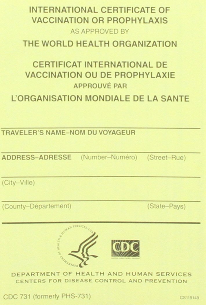 International Certificate of Vaccination Prophyaxis as Approved by ...