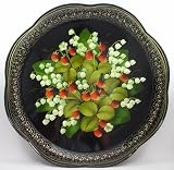 Zhostovo Hand Painted Tray STRAWBERRY & LILY of the VALLEY (z1897)