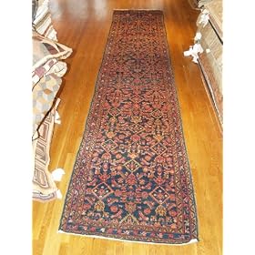 Handmade Antique Iranian Hamadan Rug 3'5x16'4 by Oscar Isberian Rugs