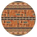 Stainmaster® Wide Ruins Southwestern Rug- Smog(77" Round)